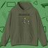 6 Keys to Billiards Success (E.A.T.A.S.S.) Hoodie, front view, in Military Green perfect for players with quiet fire